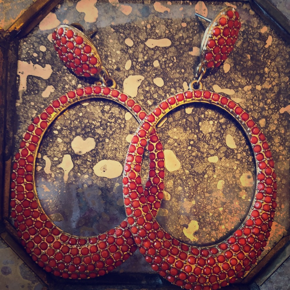 Coral drop earrings